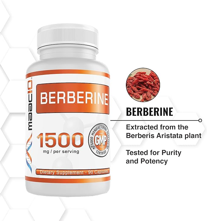 MAAC10 Berberine 1500mg Serving (3x500mg Caps).