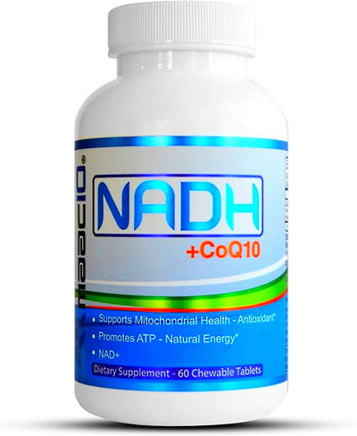 NADH Natural Fatigue & Energy Supplement - 50mg PANMOL NADH - Great Tasting Chews (60 Count 2 per Serving).